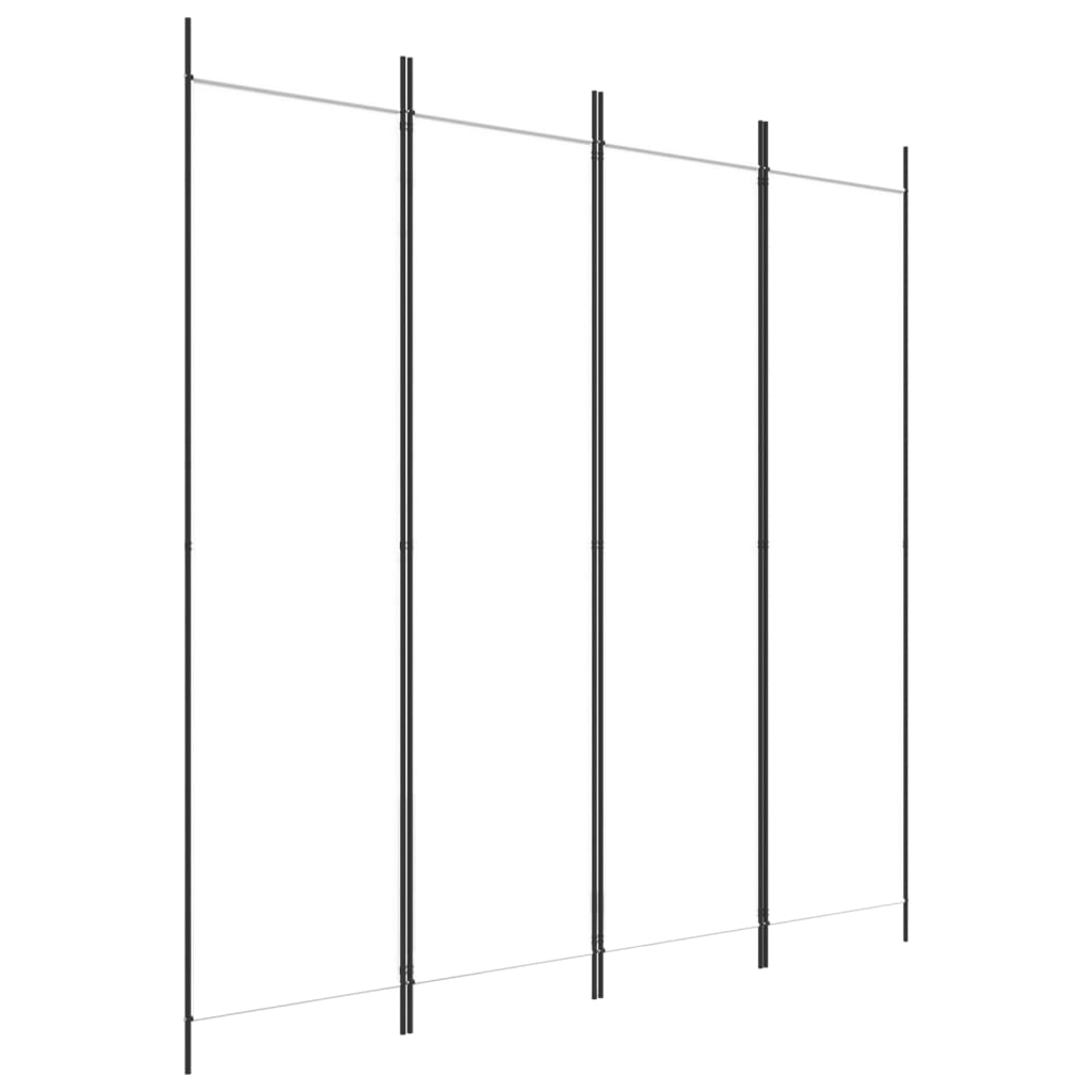 Kambario pertvara, 4 dalių, baltos spalvos, 200x200cm, audinys