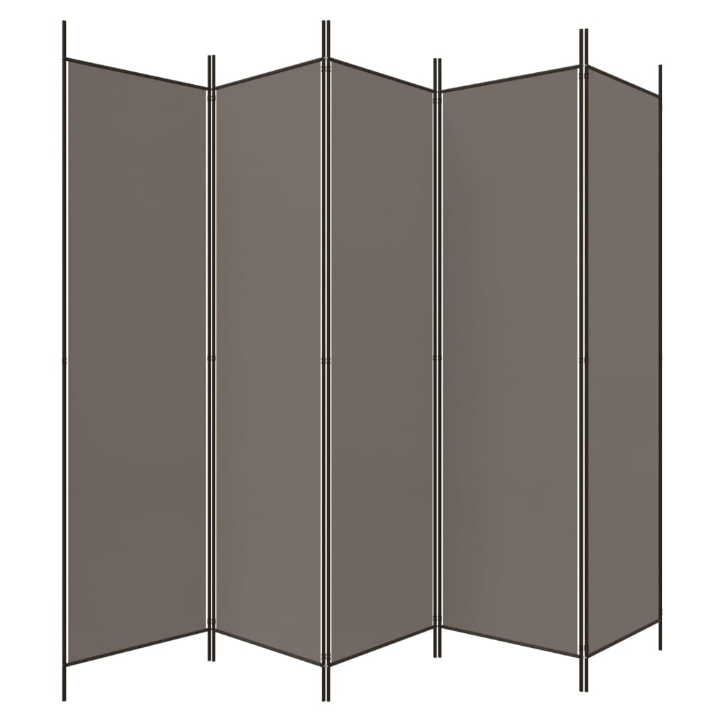 Kambario pertvara, 5 dalių, antracito, 250x200cm, audinys