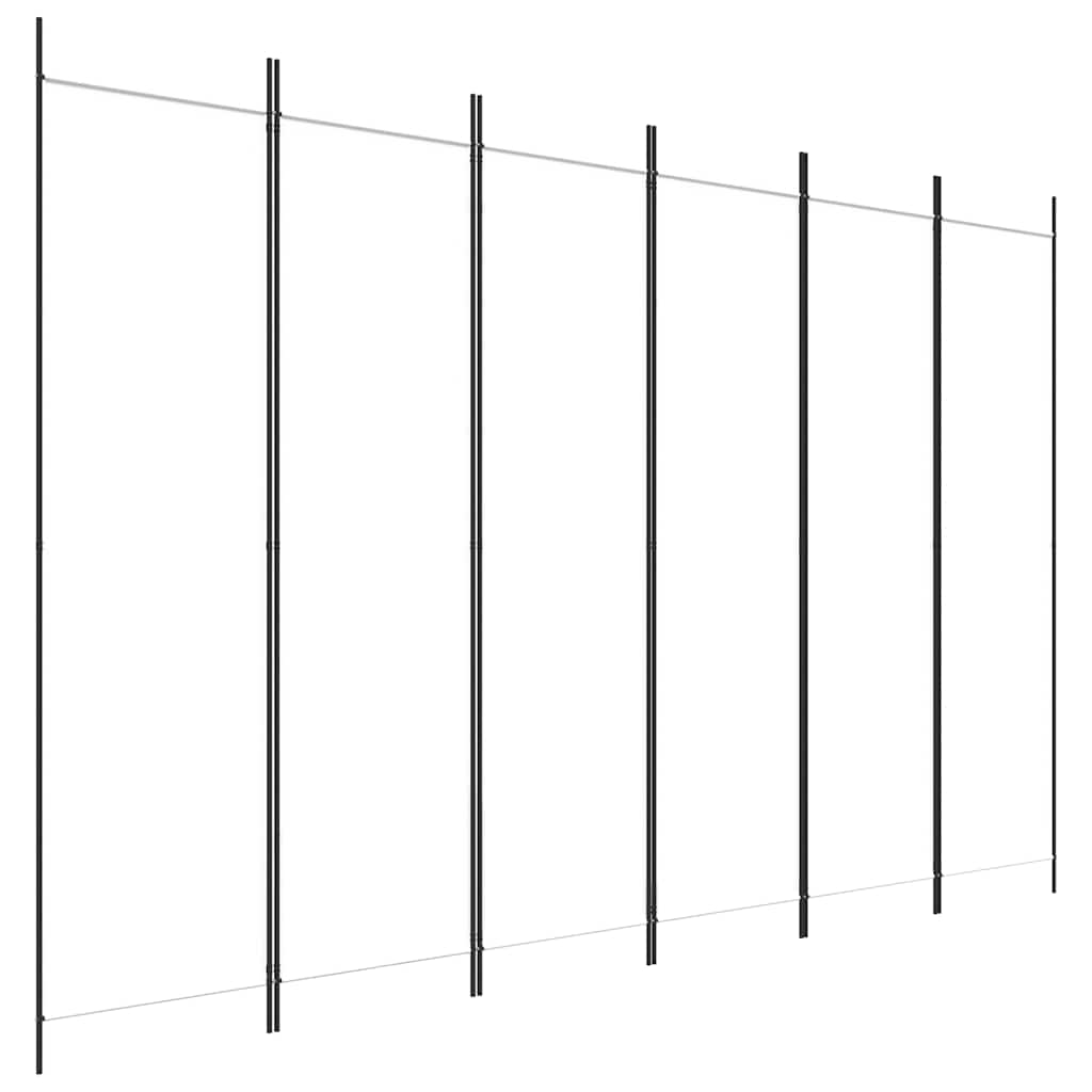 Kambario pertvara, 6 dalių, baltos spalvos, 300x200cm, audinys