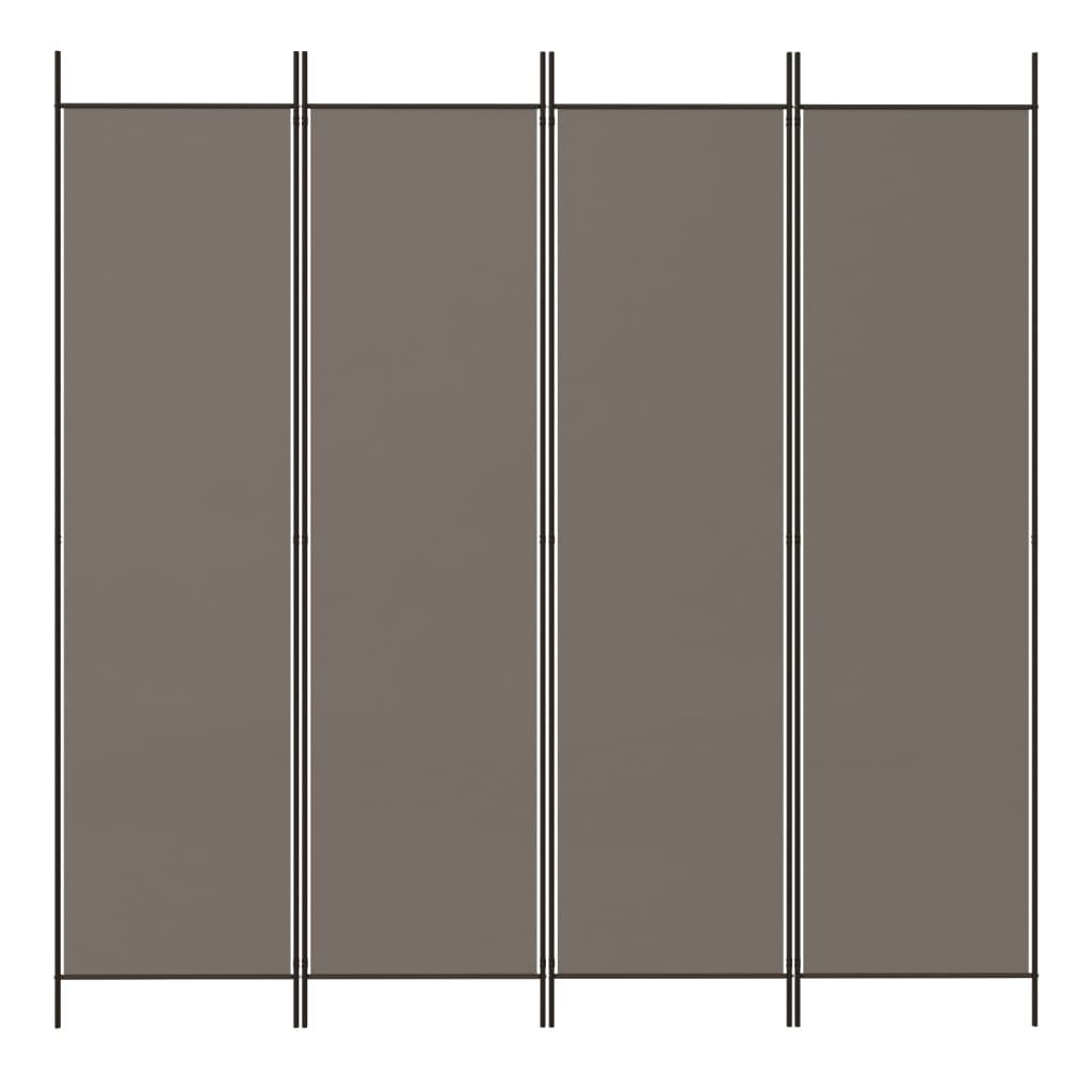 Kambario pertvara, 4 dalių, antracito, 200x220cm, audinys