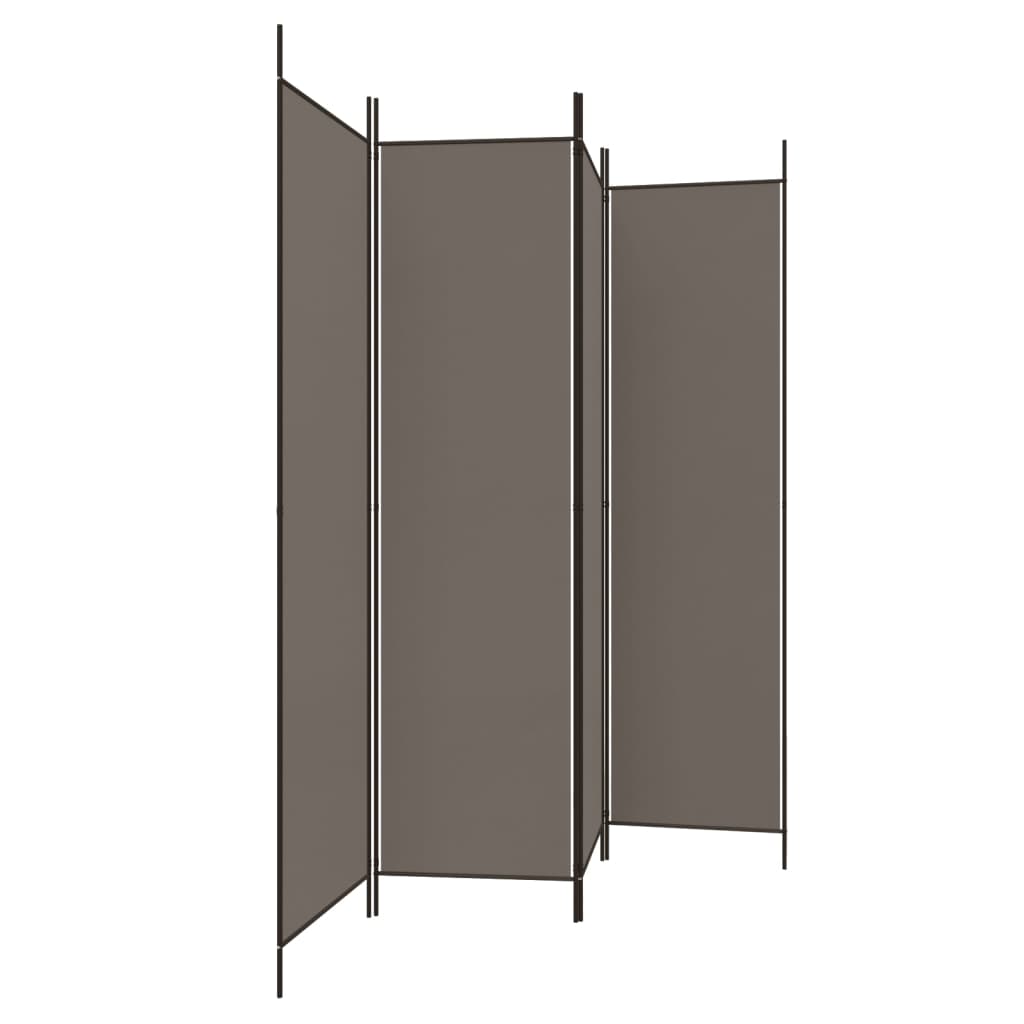 Kambario pertvara, 4 dalių, antracito, 200x220cm, audinys