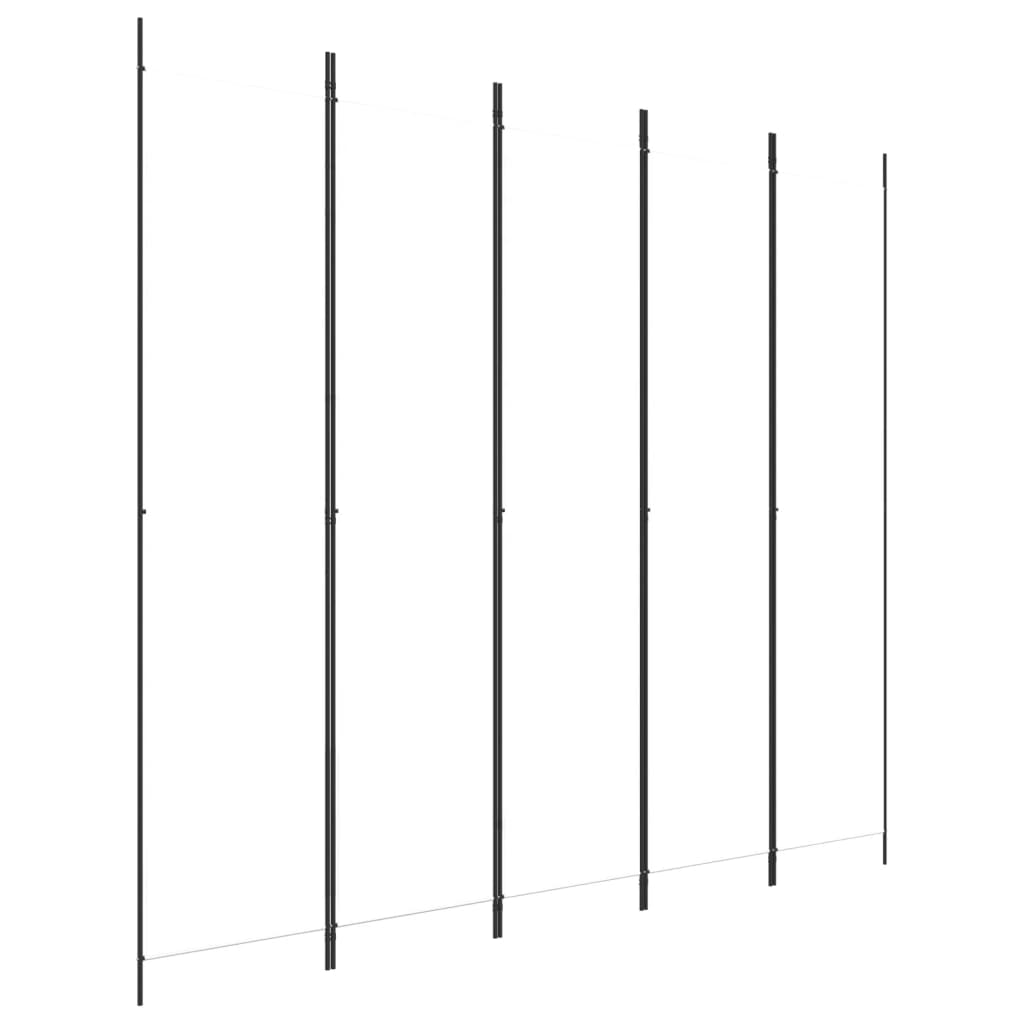 Kambario pertvara, 5 dalių, baltos spalvos, 250x220cm, audinys