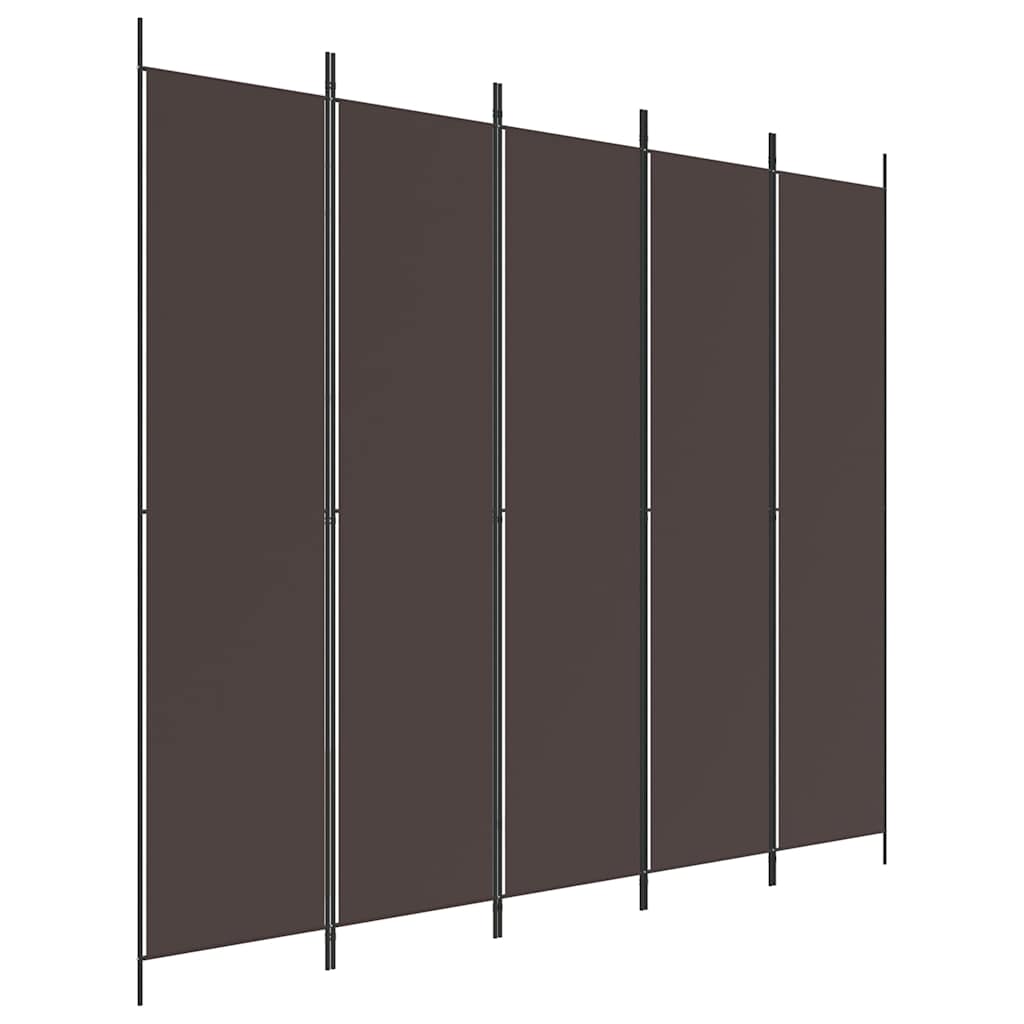 Kambario pertvara, 5 dalių, rudos spalvos, 250x220cm, audinys