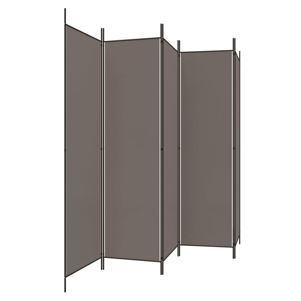 Kambario pertvara, 5 dalių, antracito, 250x220cm, audinys