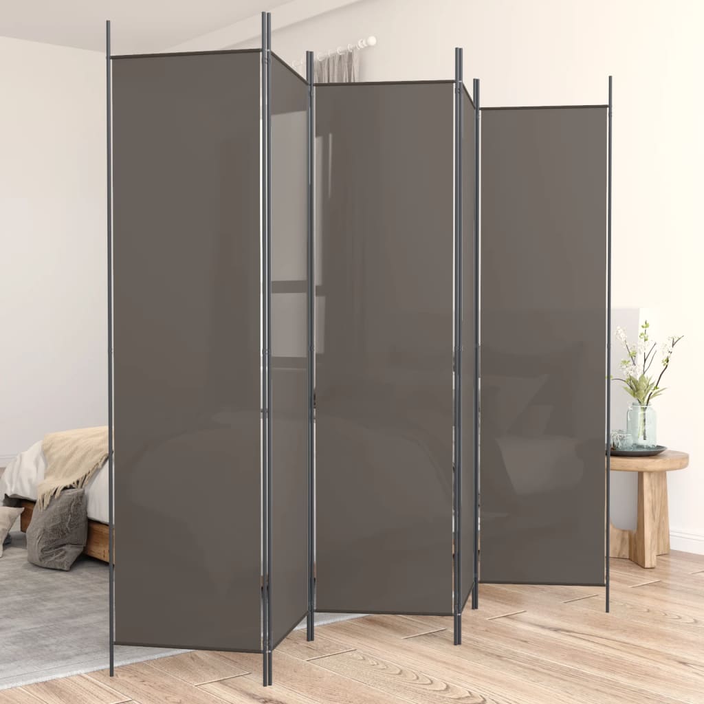 Kambario pertvara, 5 dalių, antracito, 250x220cm, audinys