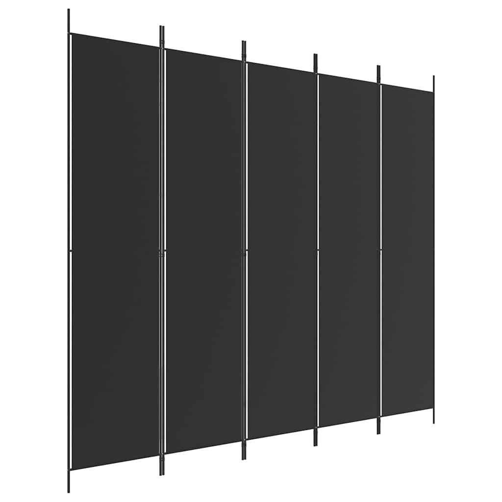 Kambario pertvara, 5 dalių, juodos spalvos, 250x220cm, audinys
