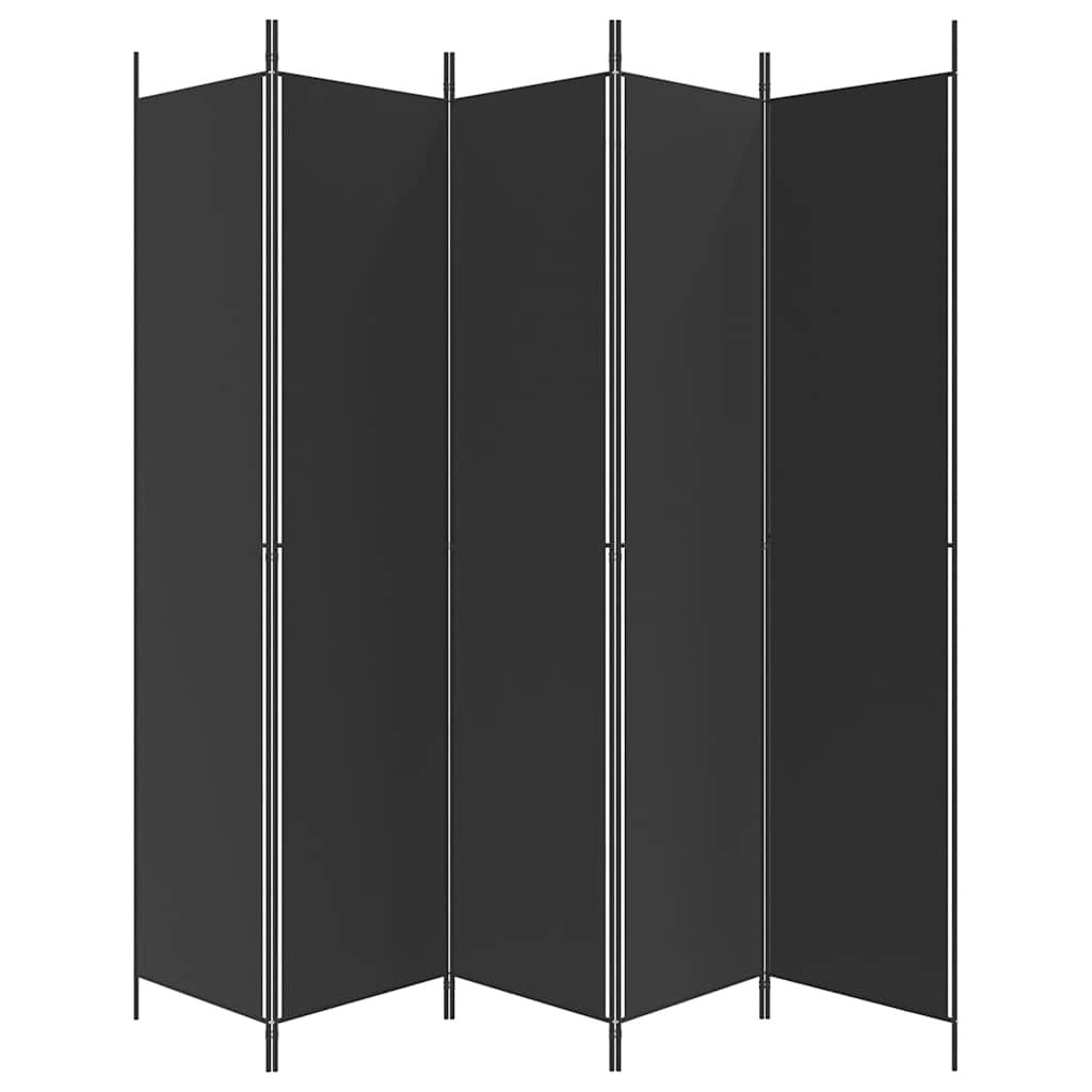 Kambario pertvara, 5 dalių, juodos spalvos, 250x220cm, audinys
