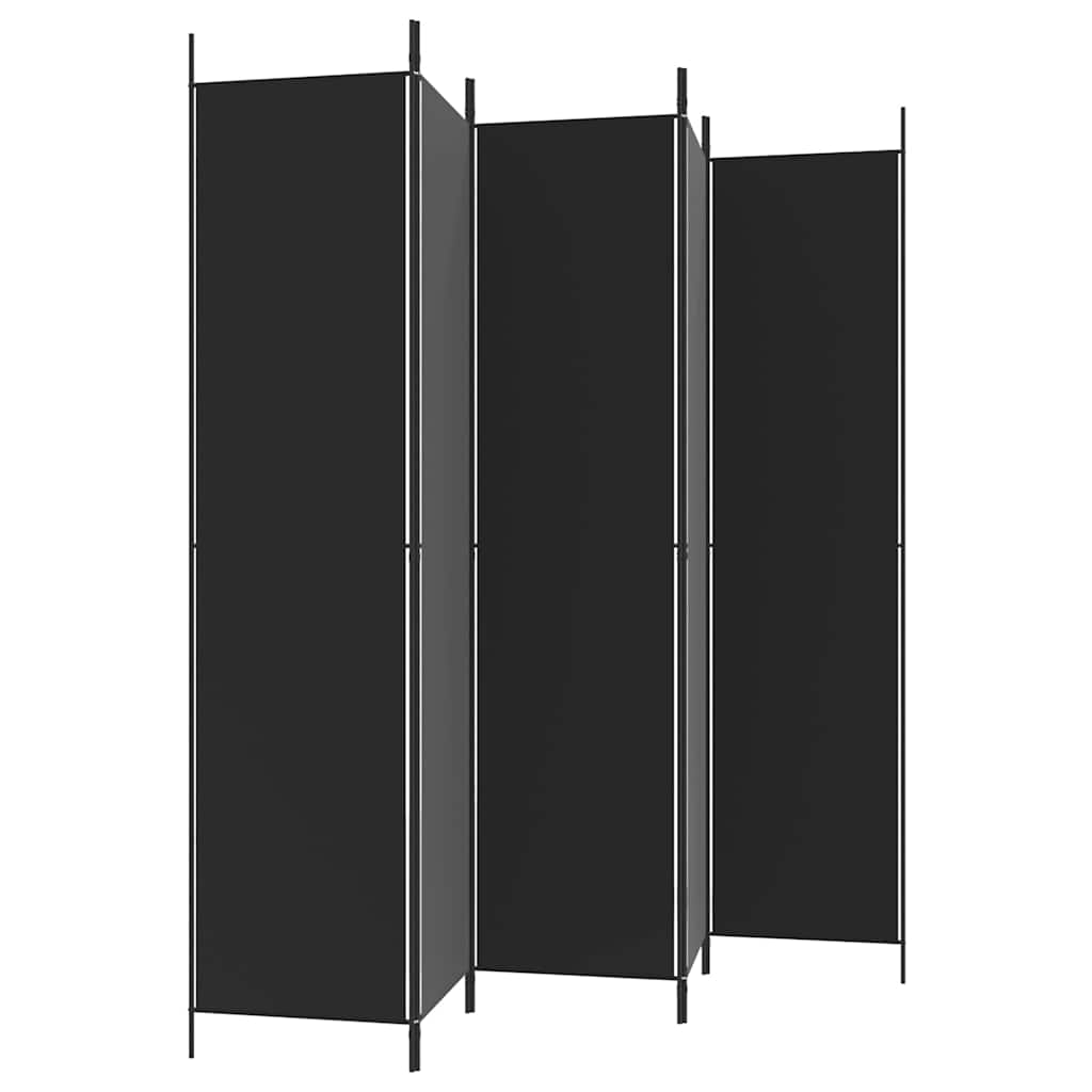 Kambario pertvara, 5 dalių, juodos spalvos, 250x220cm, audinys