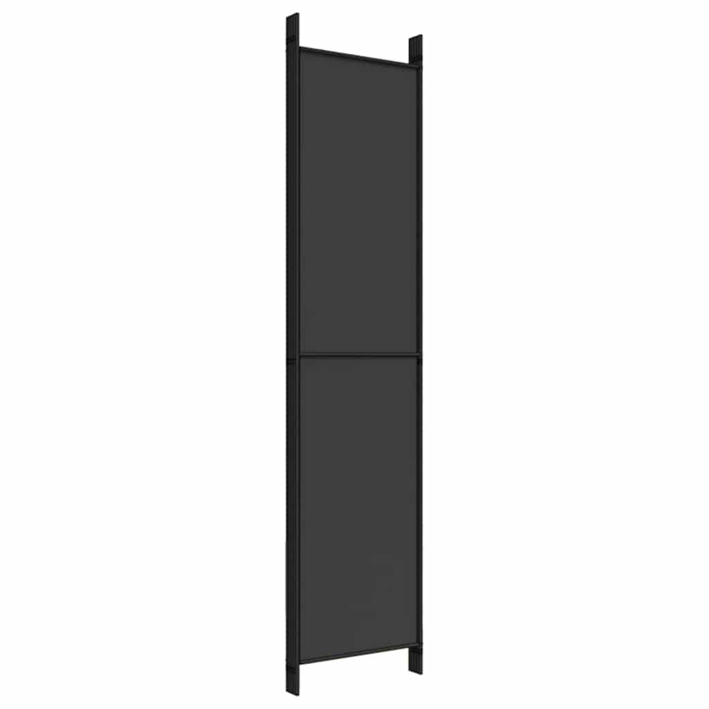 Kambario pertvara, 5 dalių, juodos spalvos, 250x220cm, audinys