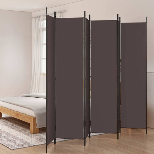 Kambario pertvara, 6 dalių, rudos spalvos, 300x220cm, audinys