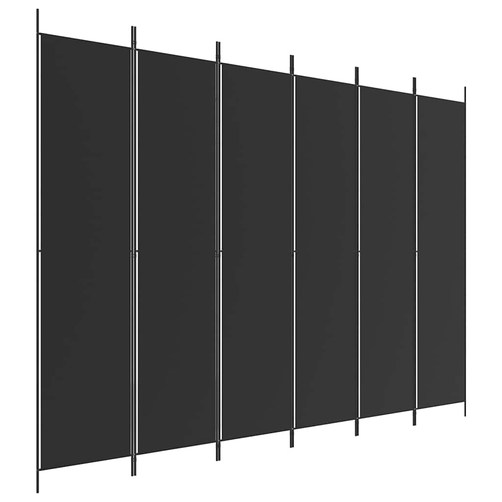 Kambario pertvara, 6 dalių, juodos spalvos, 300x220cm, audinys