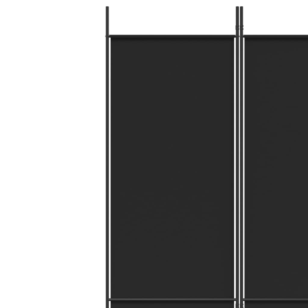 Kambario pertvara, 6 dalių, juodos spalvos, 300x220cm, audinys