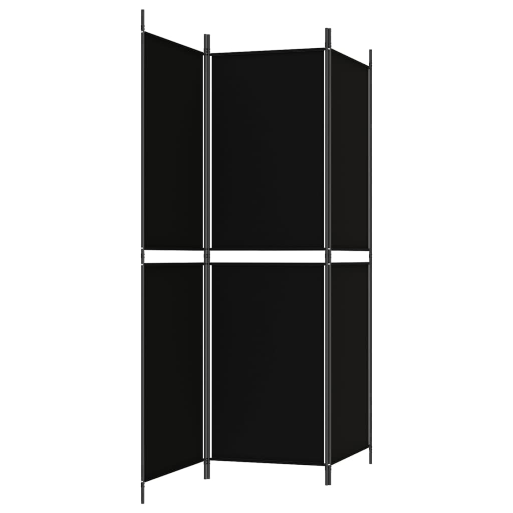 Kambario pertvara, 3 dalių, juodos spalvos, 150x180cm, audinys