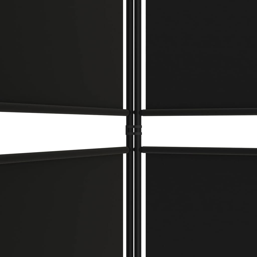 Kambario pertvara, 4 dalių, juodos spalvos, 200x180cm, audinys