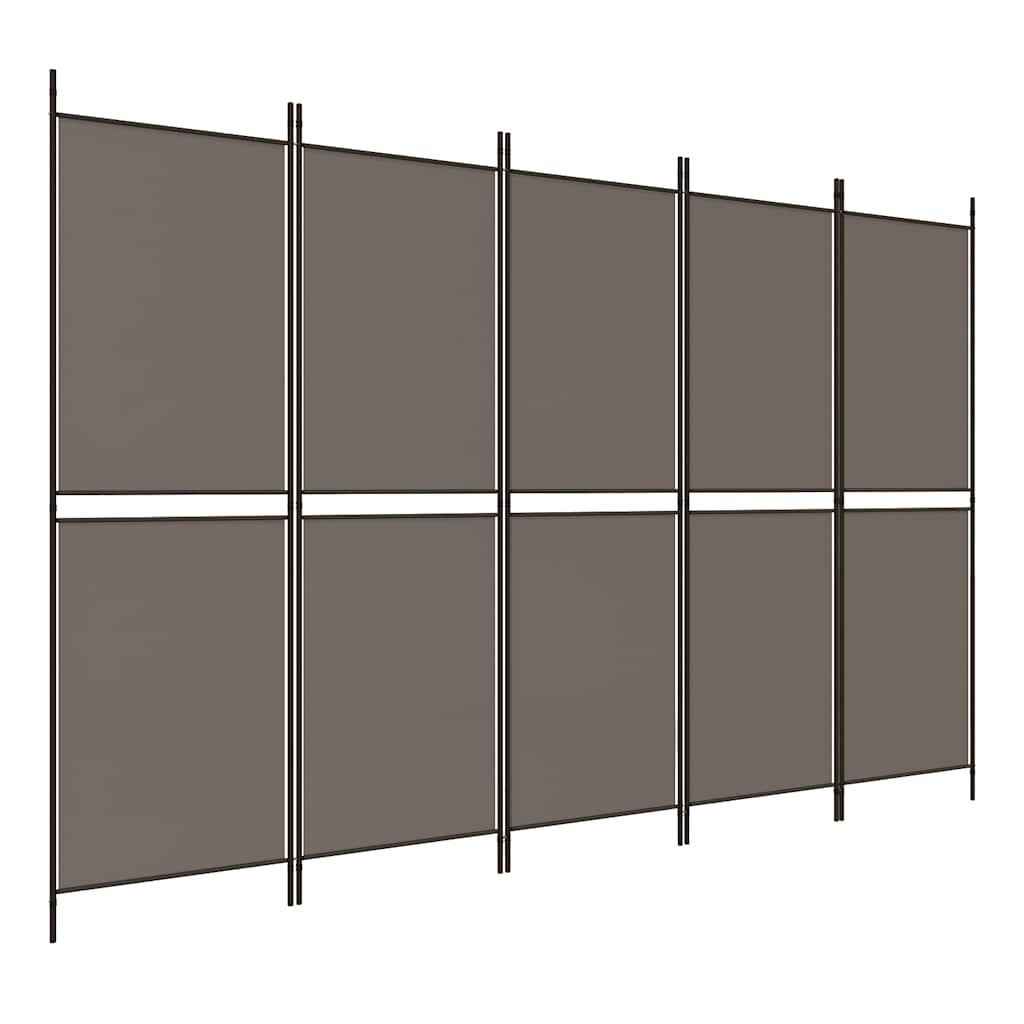 Kambario pertvara, 5 dalių, antracito, 250x180cm, audinys