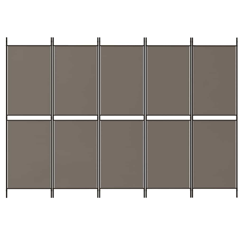 Kambario pertvara, 5 dalių, antracito, 250x180cm, audinys