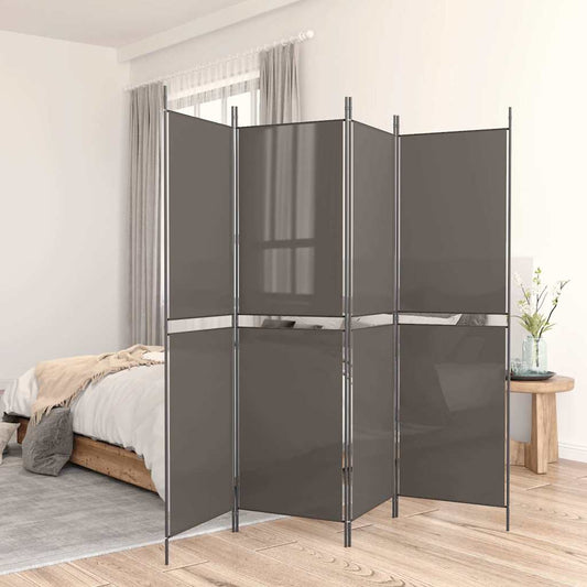Kambario pertvara, 5 dalių, antracito, 250x180cm, audinys