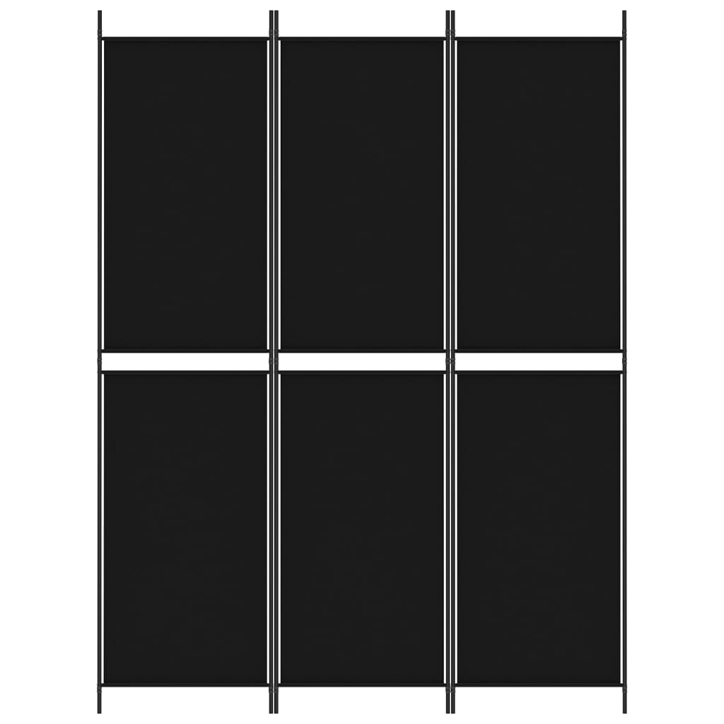 Kambario pertvara, 3 dalių, juodos spalvos, 150x200cm, audinys