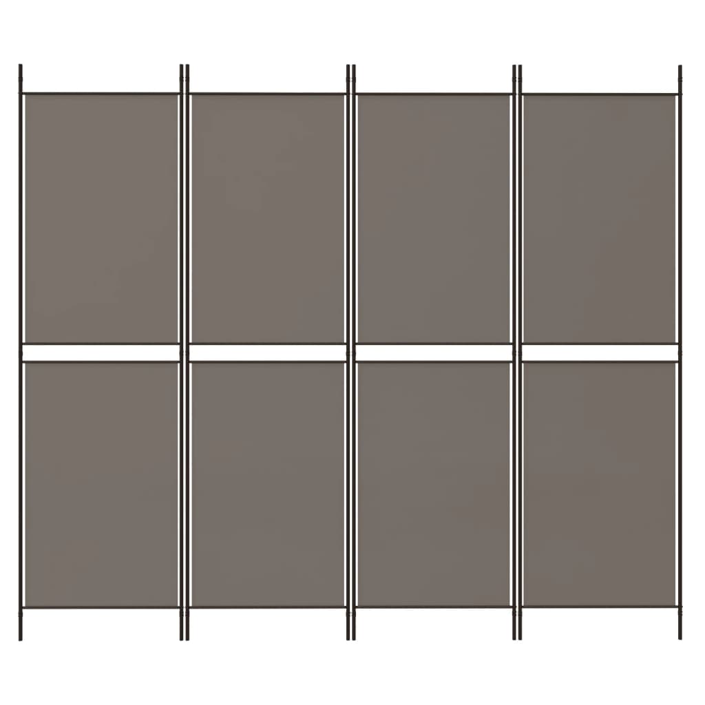 Kambario pertvara, 4 dalių, antracito, 200x200cm, audinys