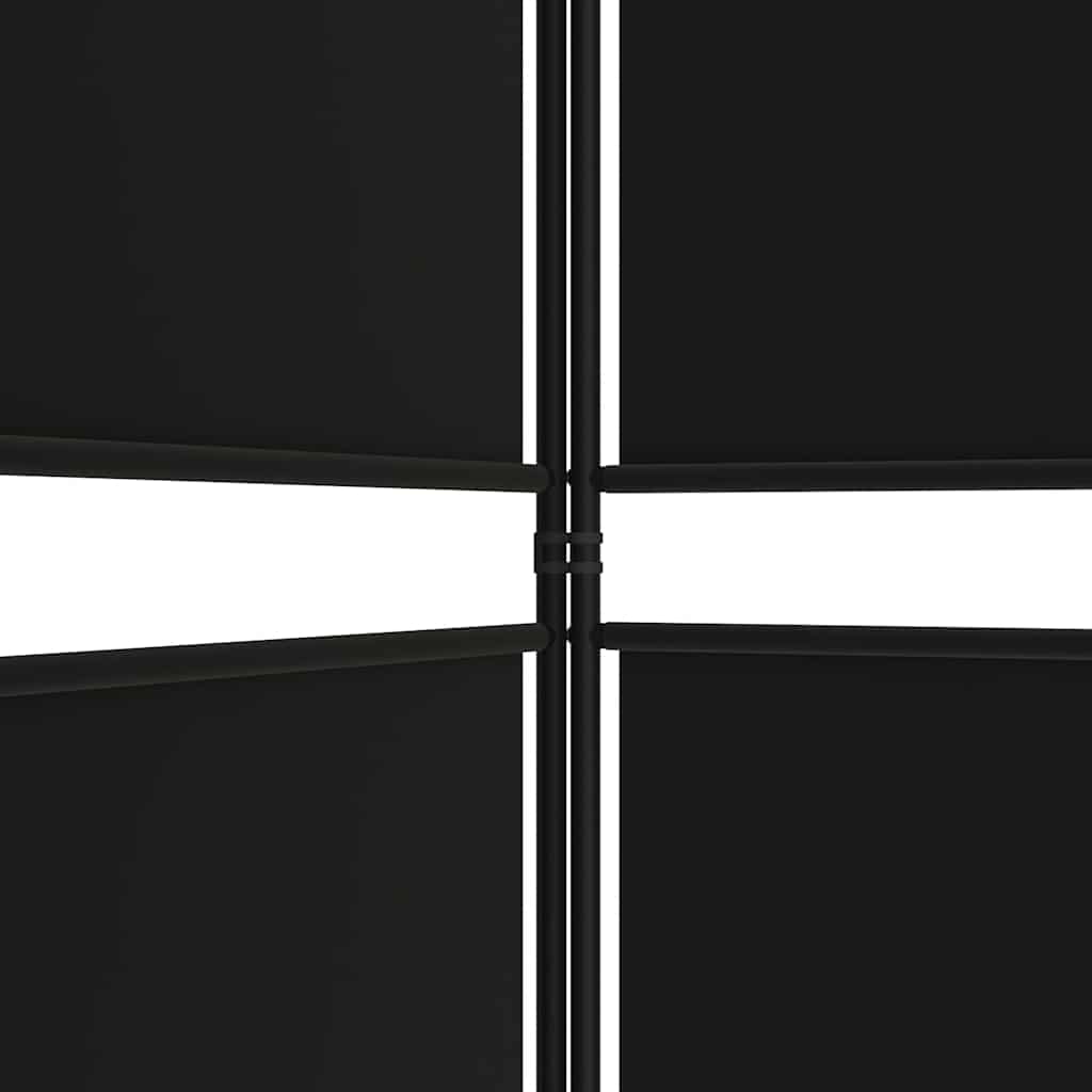 Kambario pertvara, 4 dalių, juodos spalvos, 200x200cm, audinys