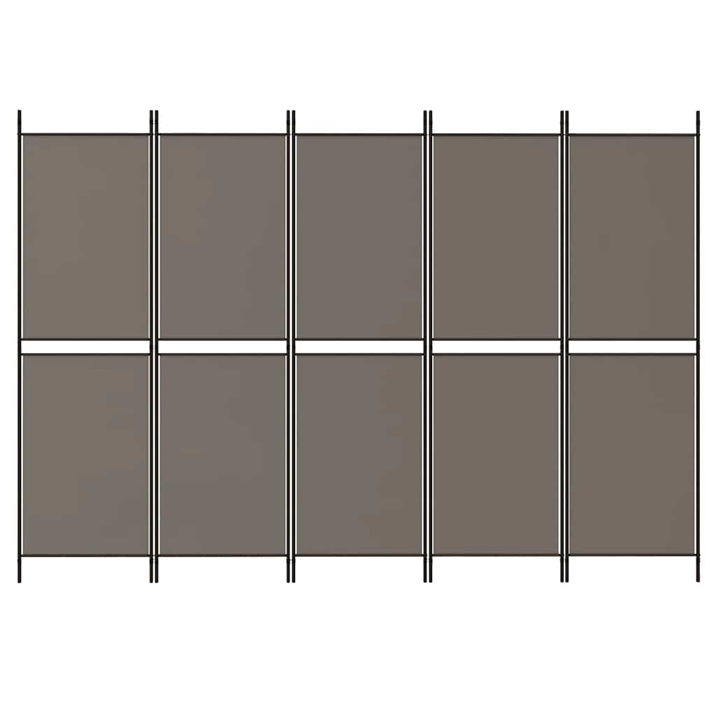 Kambario pertvara, 5 dalių, antracito, 250x200cm, audinys