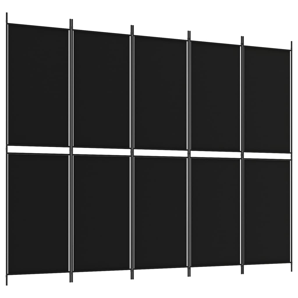 Kambario pertvara, 5 dalių, juodos spalvos, 250x200cm, audinys