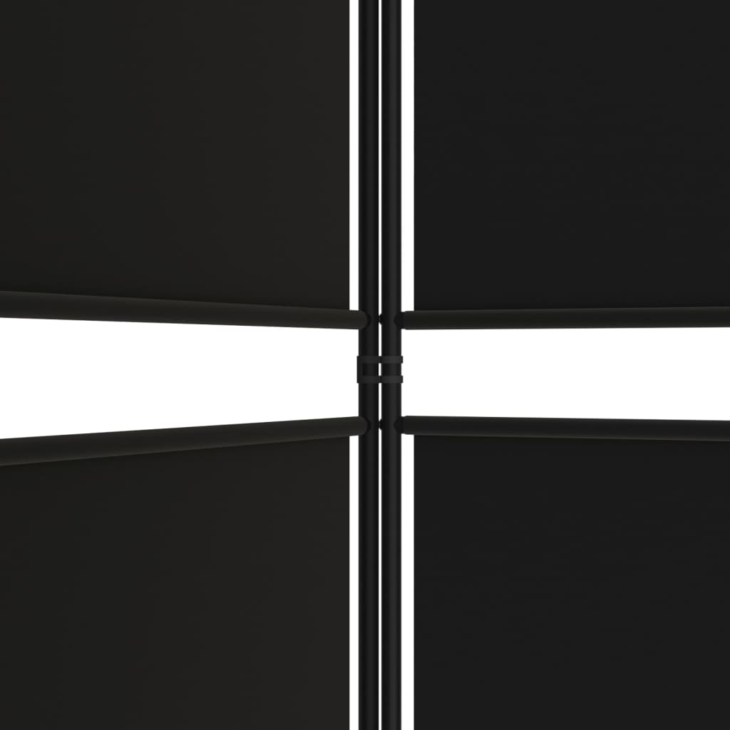 Kambario pertvara, 5 dalių, juodos spalvos, 250x200cm, audinys