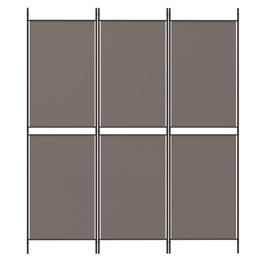 Kambario pertvara, 3 dalių, antracito, 150x220cm, audinys