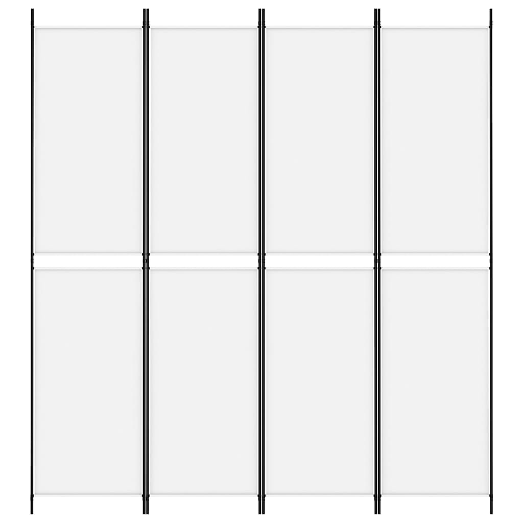 Kambario pertvara, 4 dalių, baltos spalvos, 200x220cm, audinys