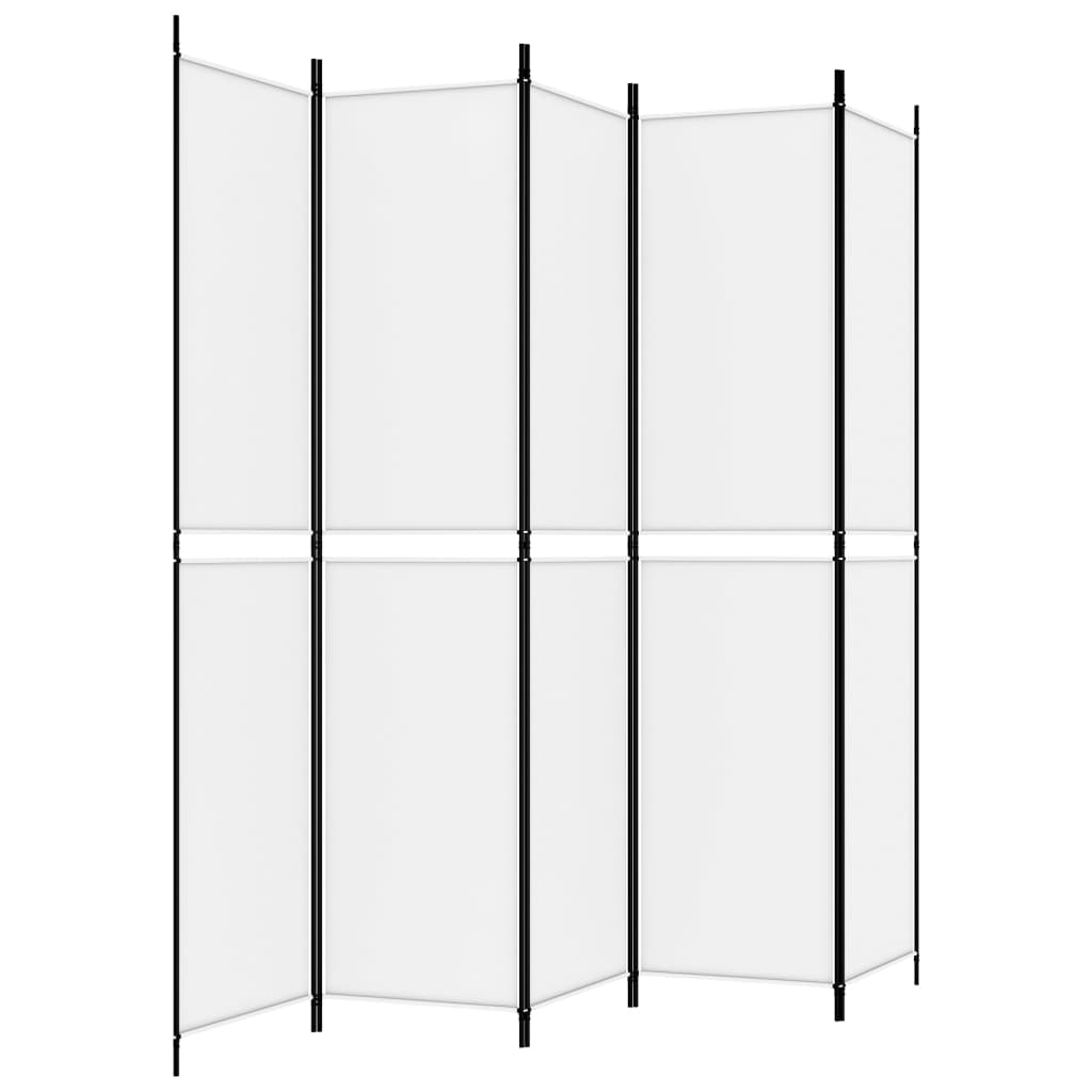 Kambario pertvara, 5 dalių, baltos spalvos, 250x220cm, audinys