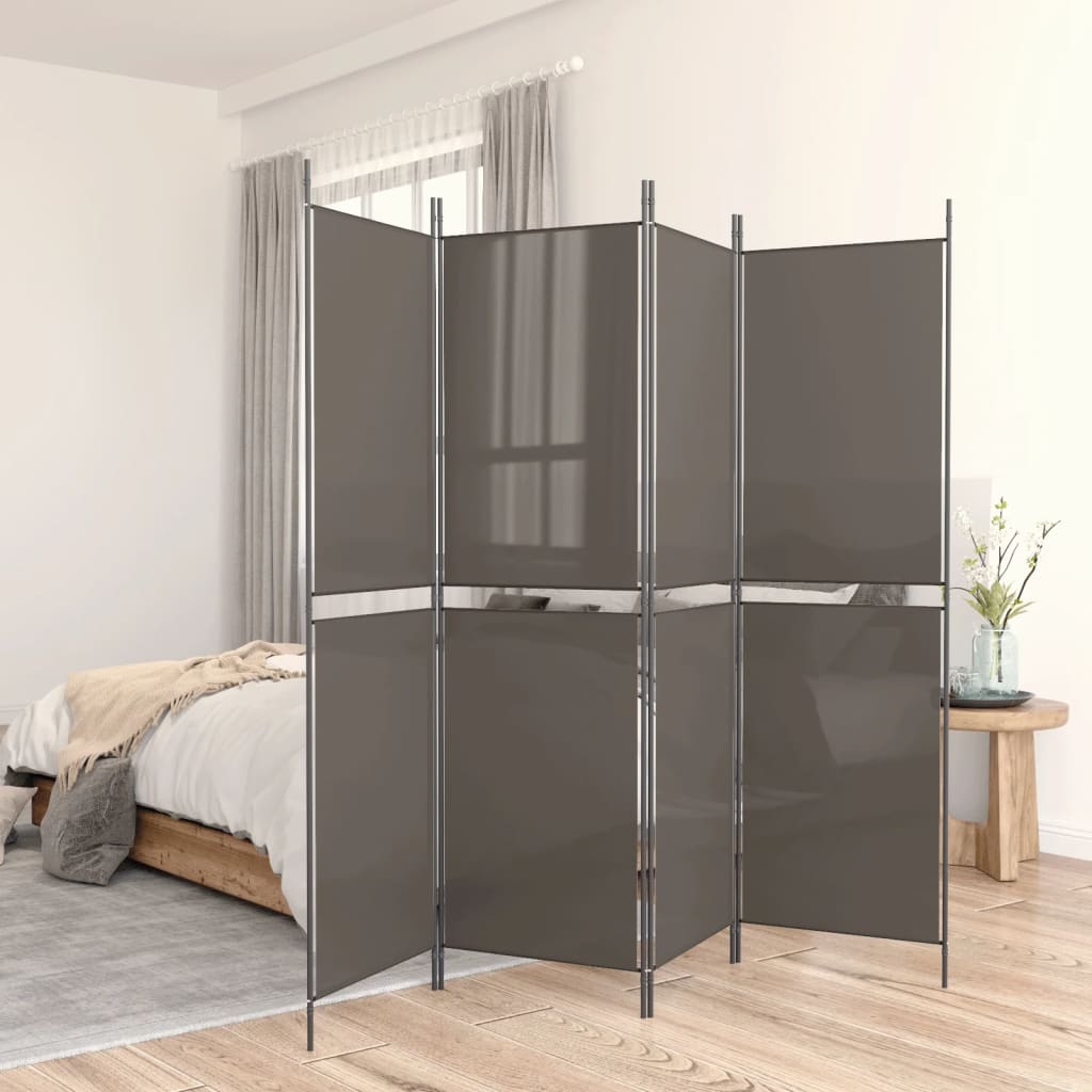 Kambario pertvara, 5 dalių, antracito, 250x220cm, audinys