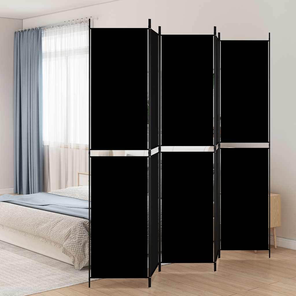 Kambario pertvara, 5 dalių, juodos spalvos, 250x220cm, audinys