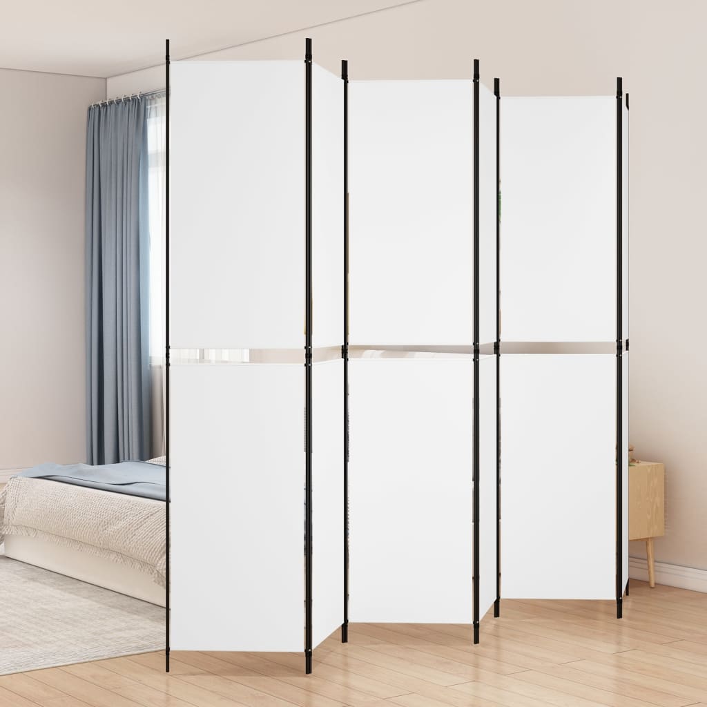 Kambario pertvara, 6 dalių, baltos spalvos, 300x220cm, audinys