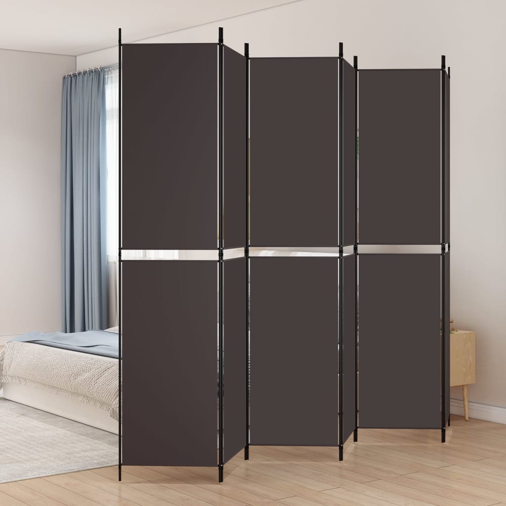 Kambario pertvara, 6 dalių, rudos spalvos, 300x220cm, audinys