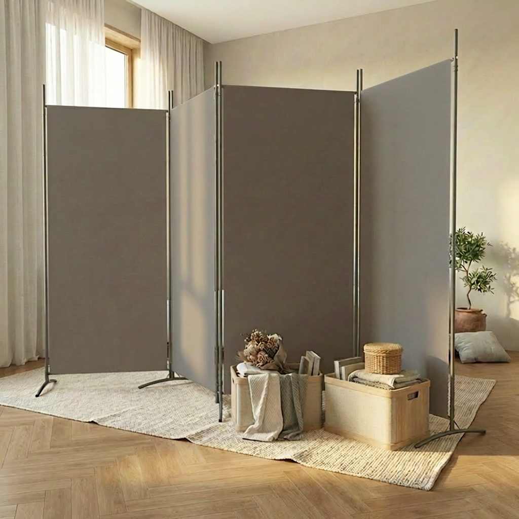 Kambario pertvara, 4 dalių, antracito, 346x180cm, audinys