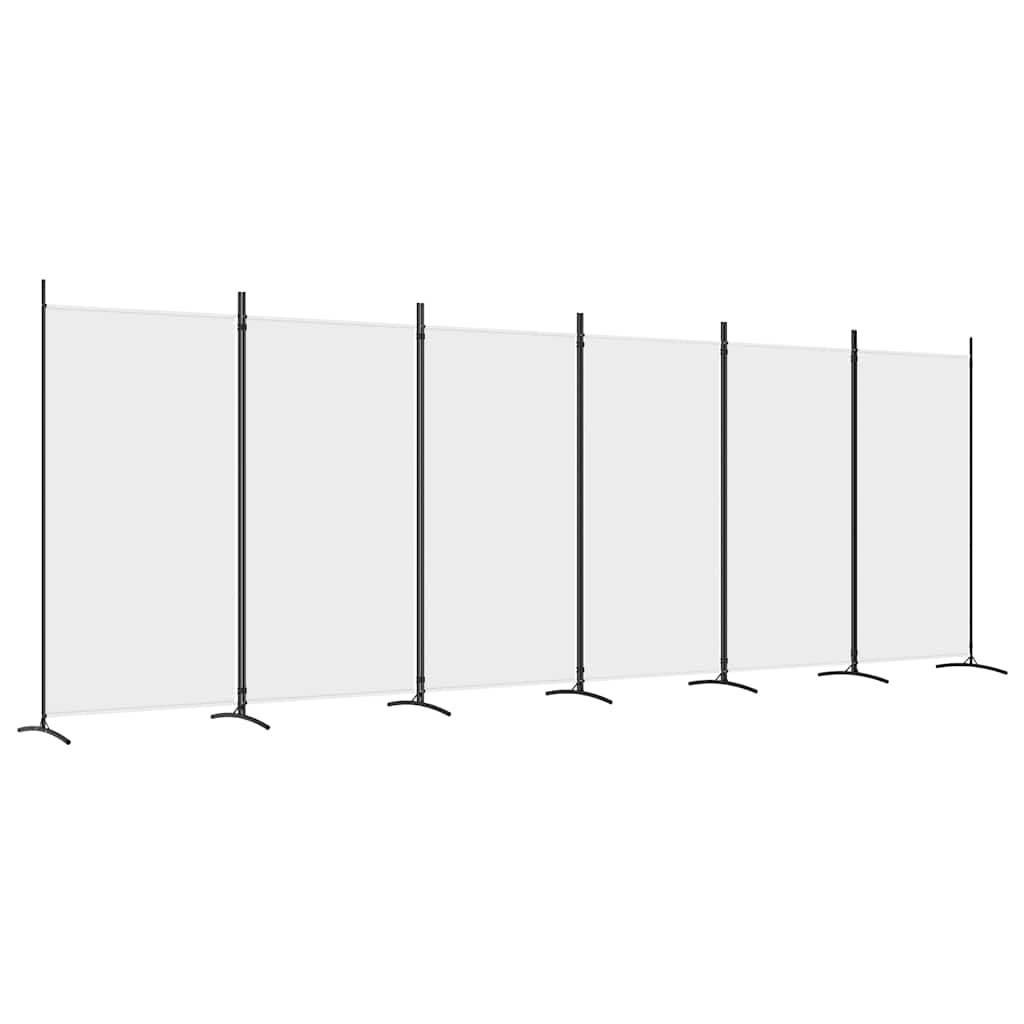 Kambario pertvara, 6 dalių, baltos spalvos, 520x180cm, audinys