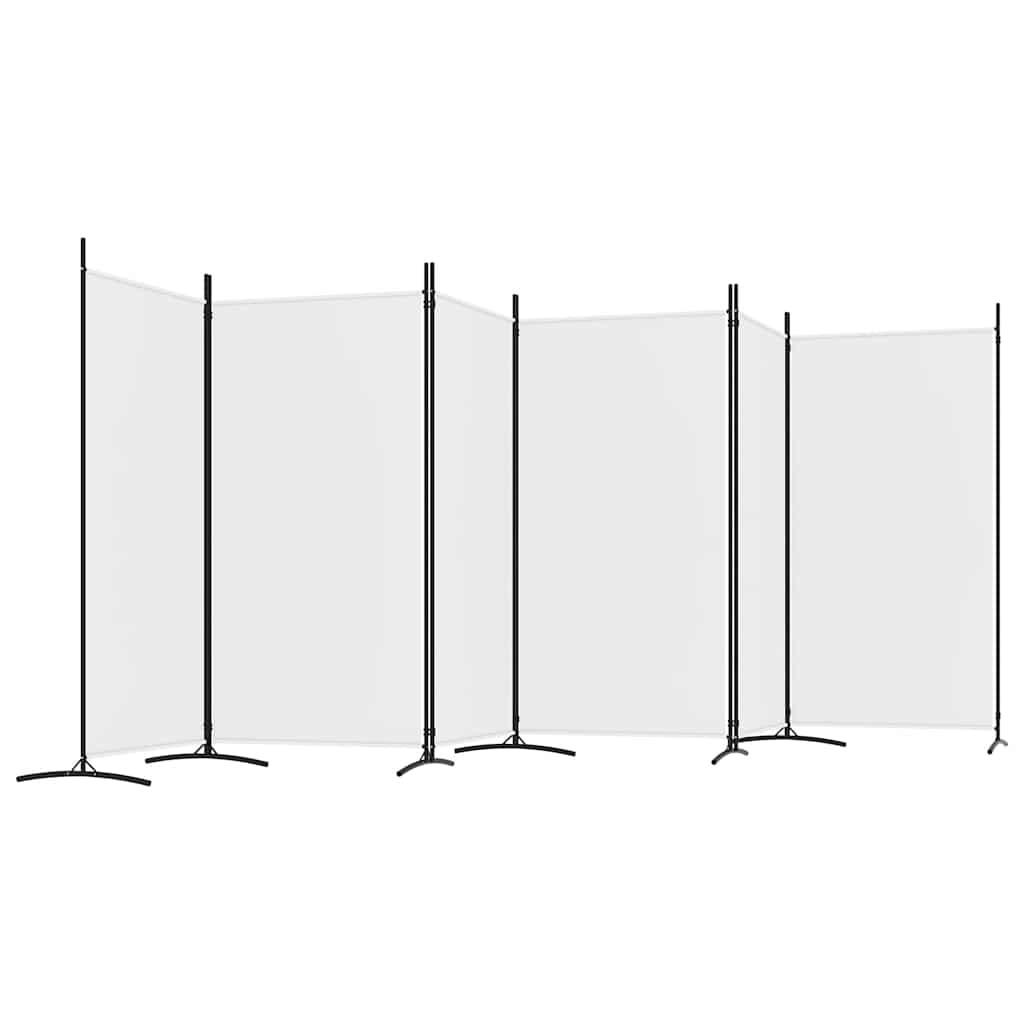 Kambario pertvara, 6 dalių, baltos spalvos, 520x180cm, audinys