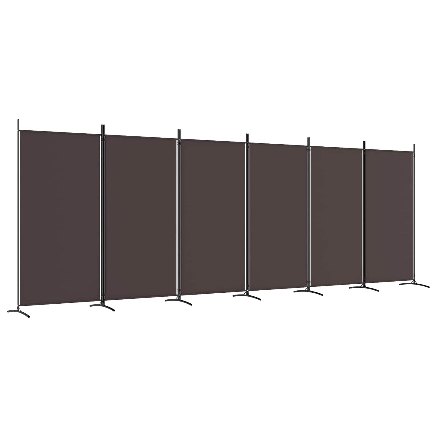 Kambario pertvara, 6 dalių, rudos spalvos, 520x180cm, audinys