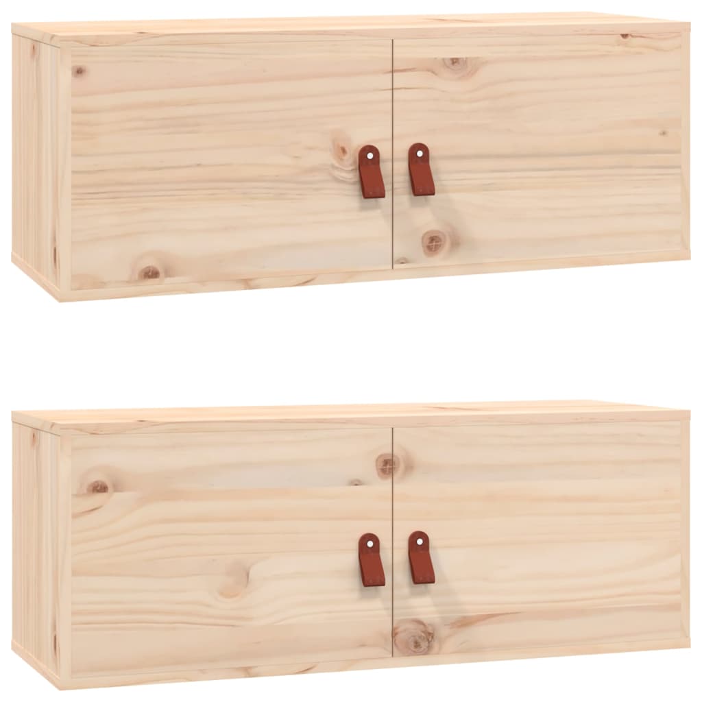 Sieninės spintelės, 2vnt., 80x30x30cm, pušies medienos masyvas