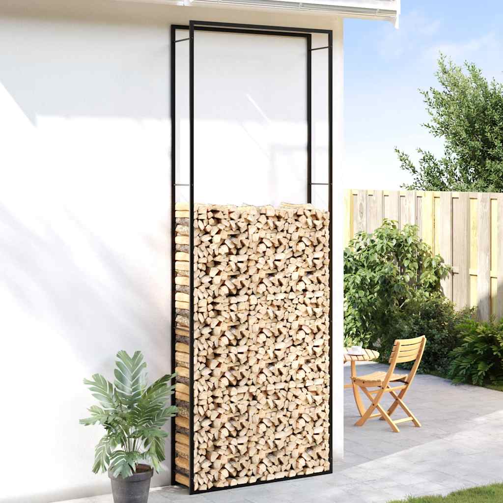 Stovas malkoms, matinės juodos spalvos, 110x28x312cm, plienas