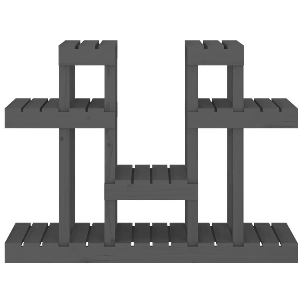 Augalų stovas, pilkas, 104,5x25x77,5cm, pušies medienos masyvas