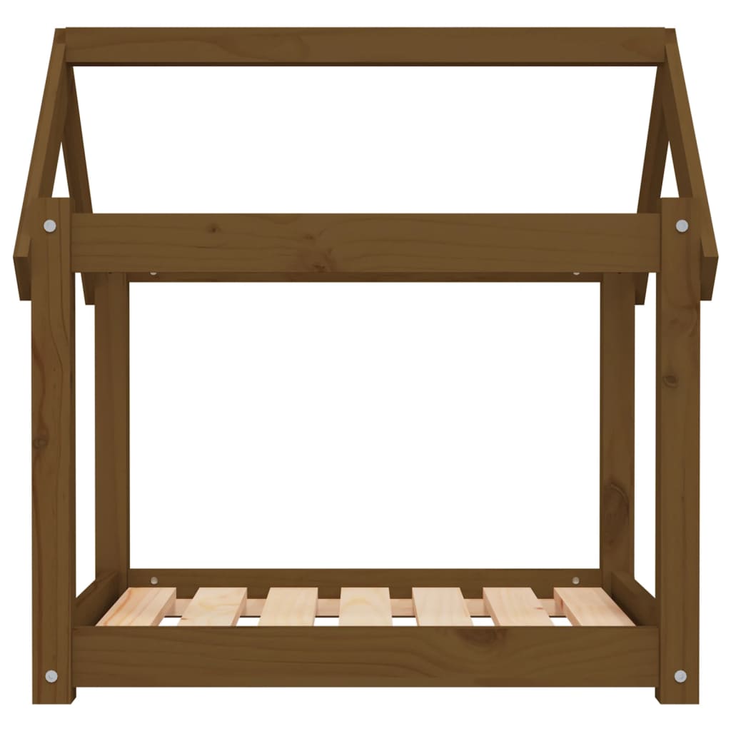 Lova šunims, medaus ruda, 71x55x70cm, pušies medienos masyvas