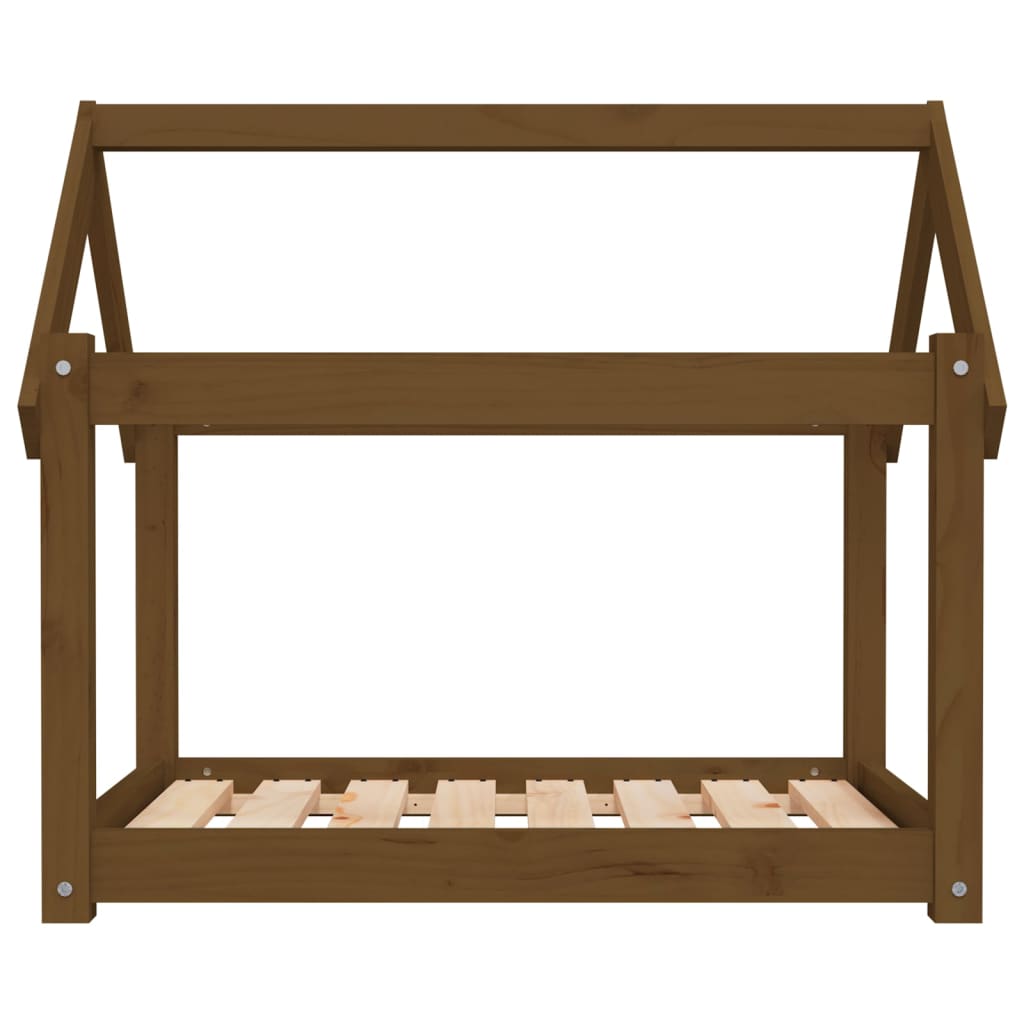 Lova šunims, medaus ruda, 81x60x70cm, pušies medienos masyvas