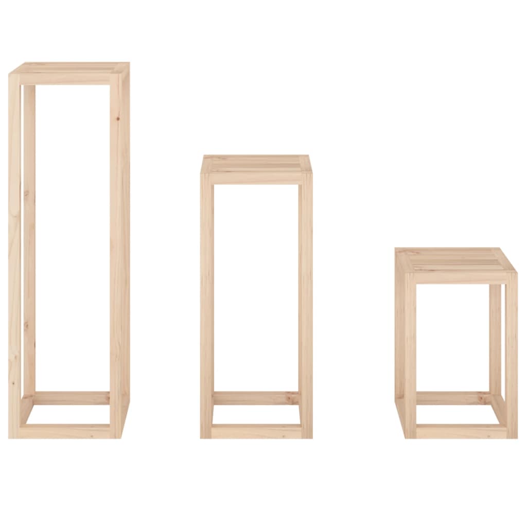 Stovų augalams rinkinys, 3 dalių, pušies medienos masyvas