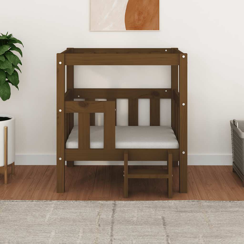 Lova šunims, medaus ruda, 65,5x50,5x70cm, pušies medienos masyvas