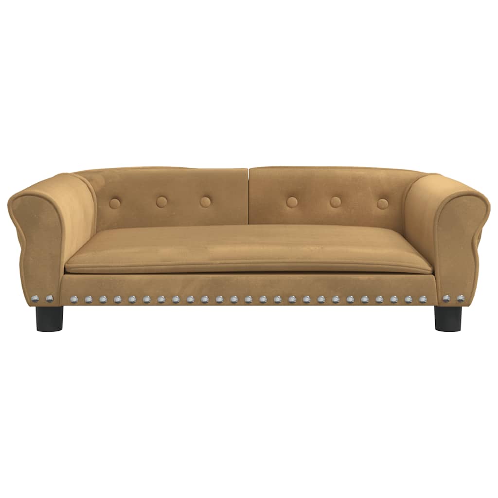 Lova šunims, rudos spalvos, 95x55x30cm, aksomas