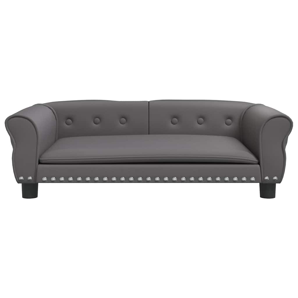 Lova šunims, pilkos spalvos, 95x55x30cm, dirbtinė oda