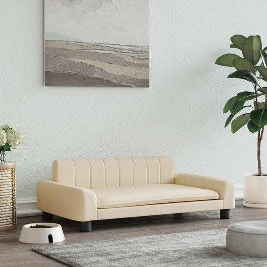 Lova šunims, kreminės spalvos, 90x53x30cm, audinys