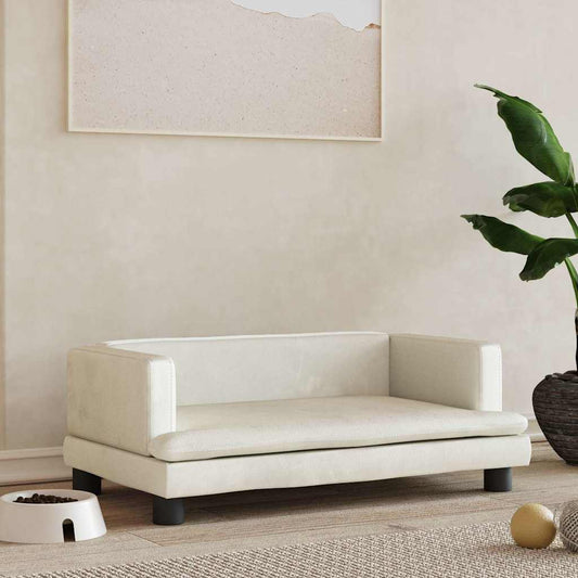 Lova šunims, kreminės spalvos, 80x45x30cm, aksomas