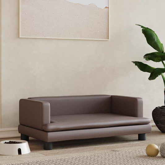 Lova šunims, rudos spalvos, 80x45x30cm, dirbtinė oda